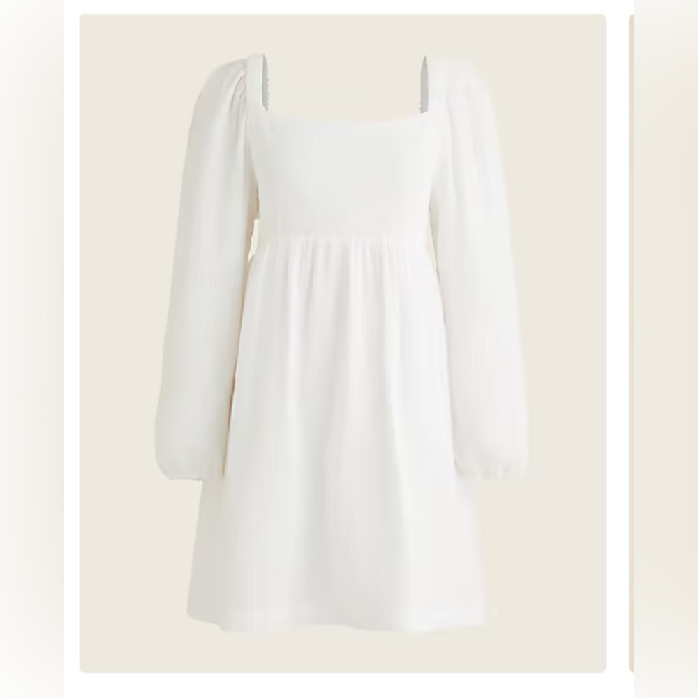 Jcrew square neck soft gauzy white dress